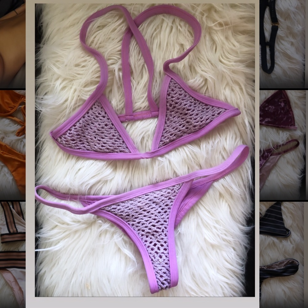 Posh Pua swim pink crochet bikini